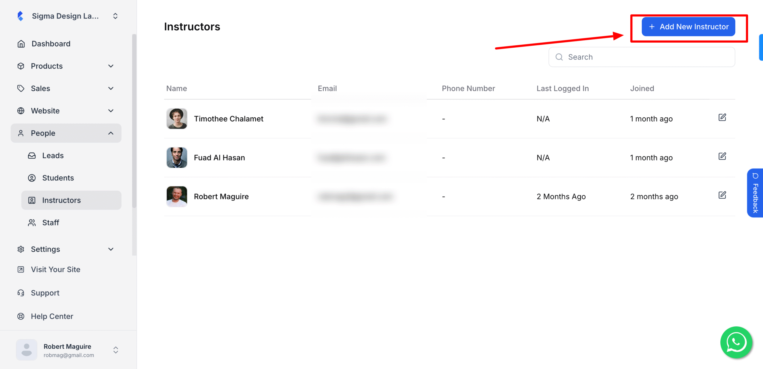 This image is a screenshot of Klasio New Instructor profile creation window with the Add New Instructor button in highlight.