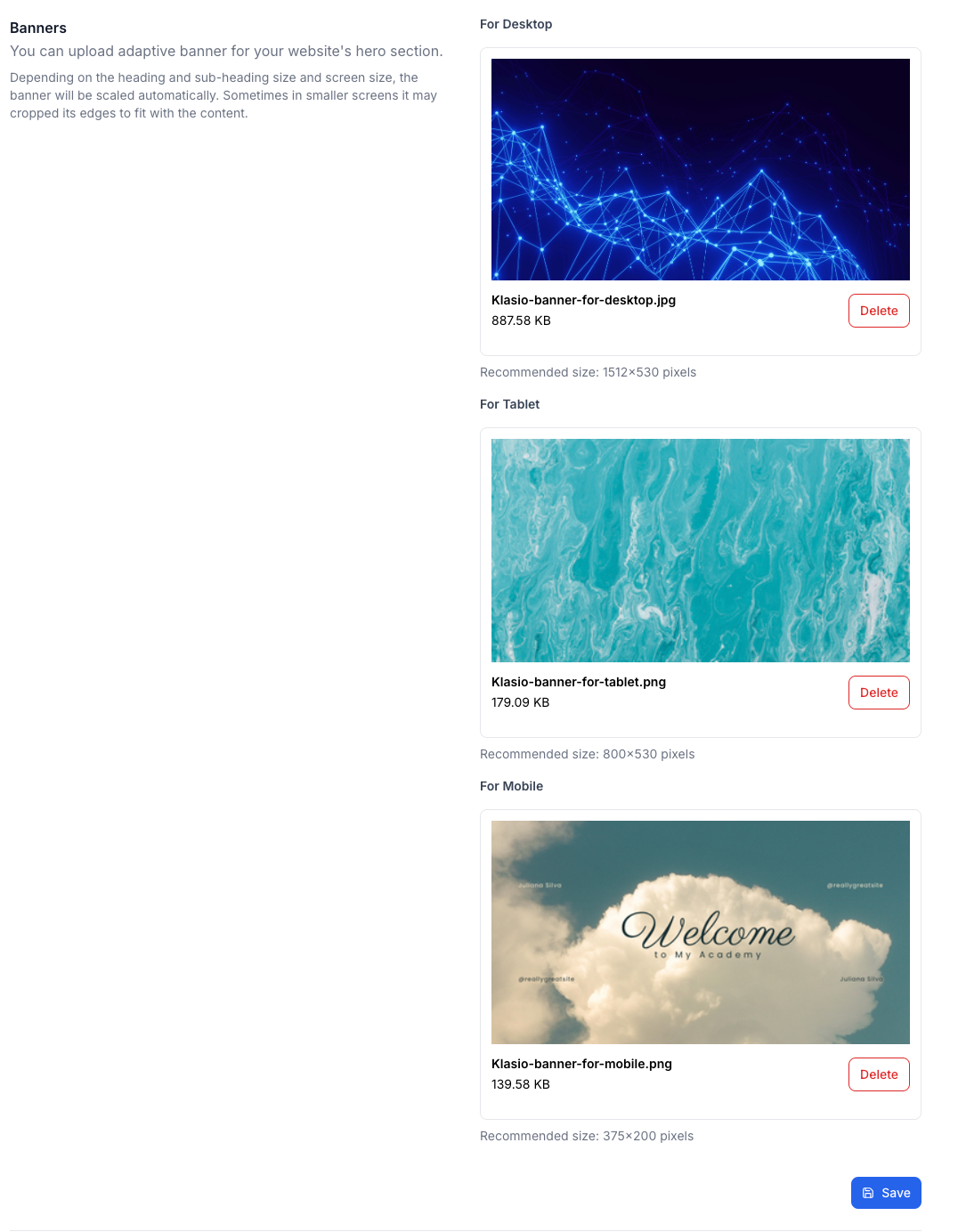 Adaptive Banner for Templates