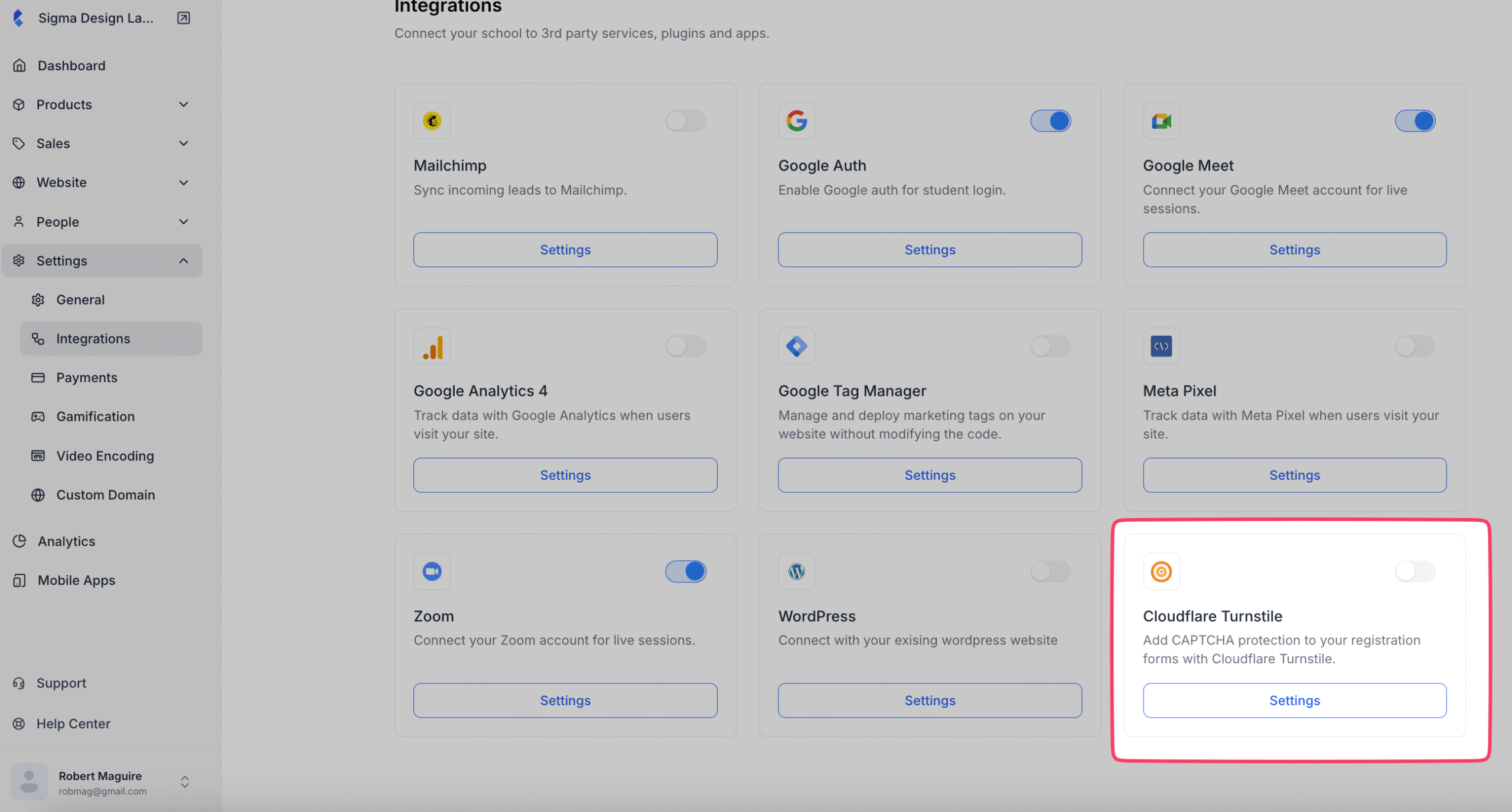 Cloudflare Turnstile integration