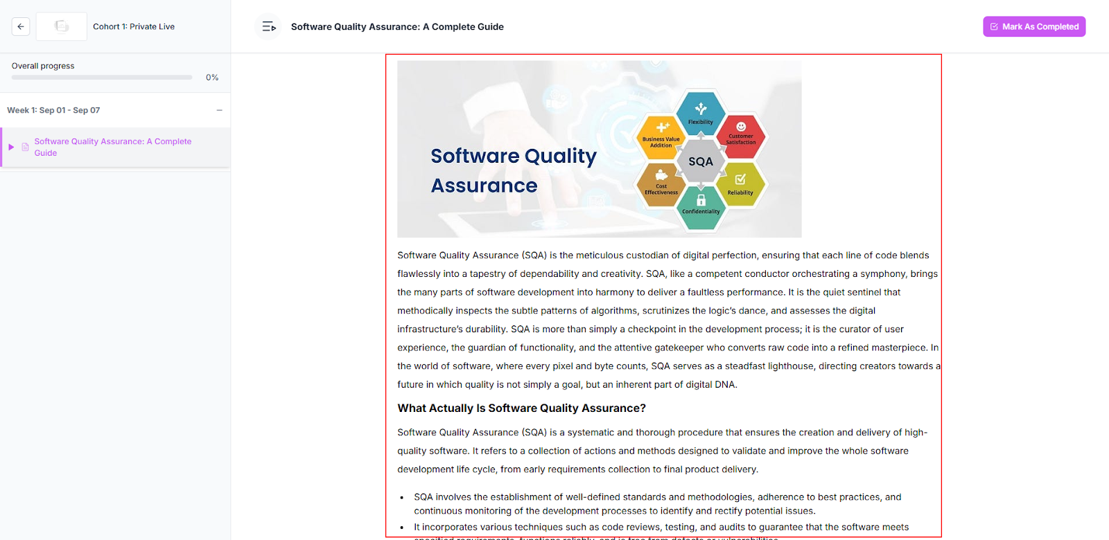 Improved Text Lesson Content Display