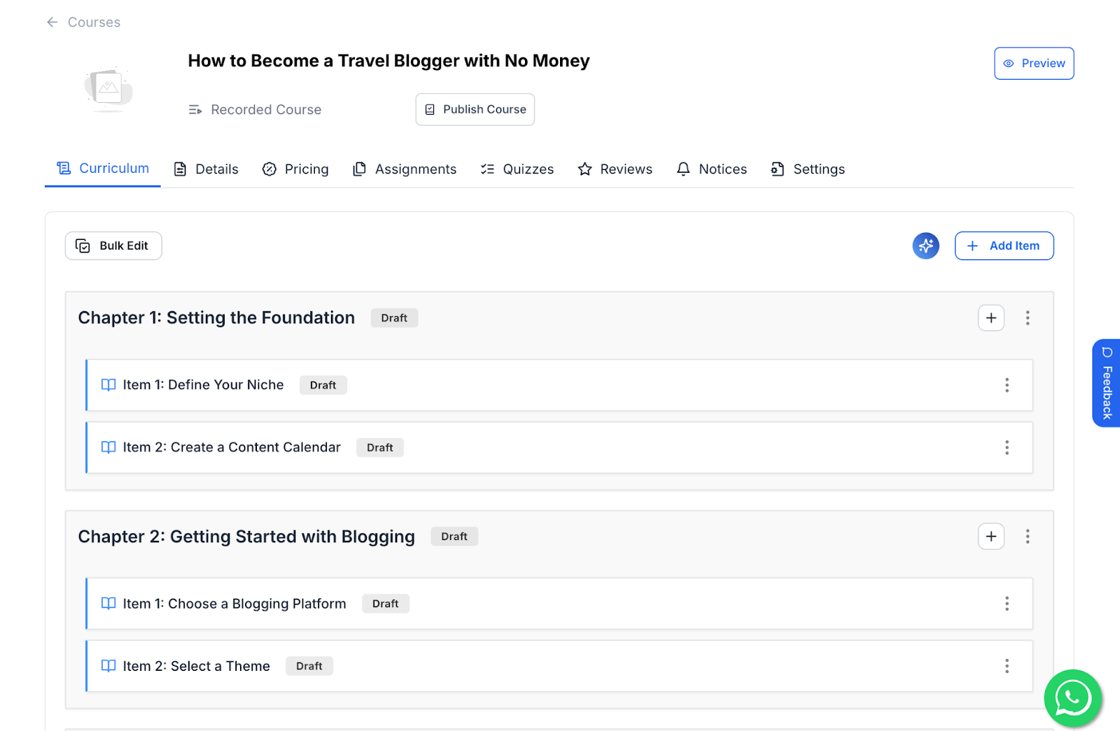 Generate Course Outline