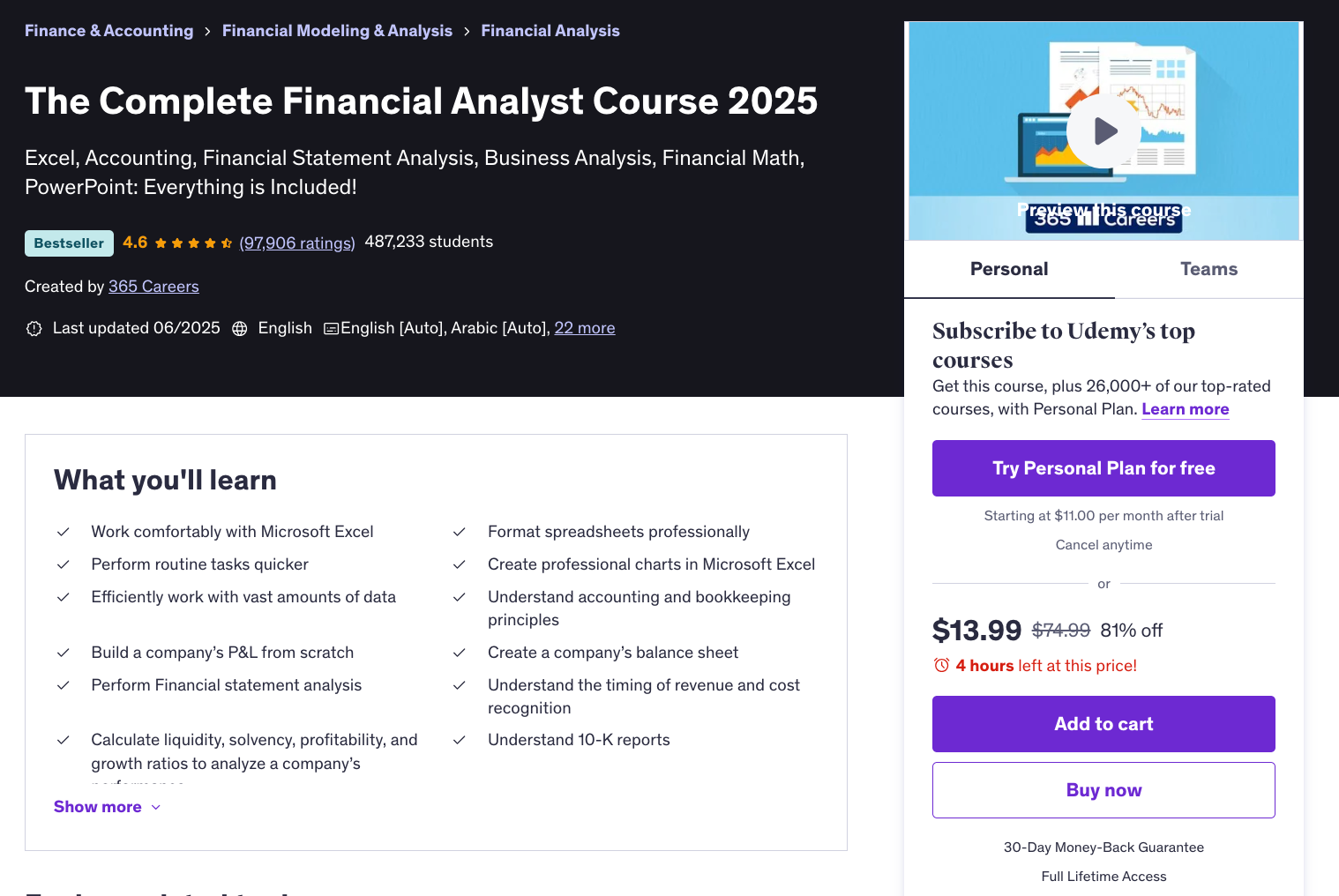 The Complete Financial Analyst Course