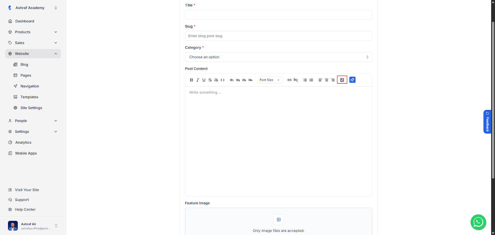 Image Support in Blog Posts
