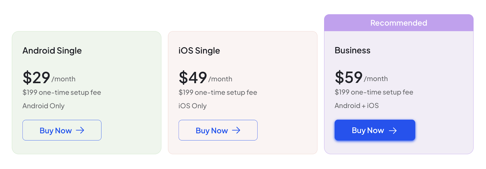 Klasio branded app pricing