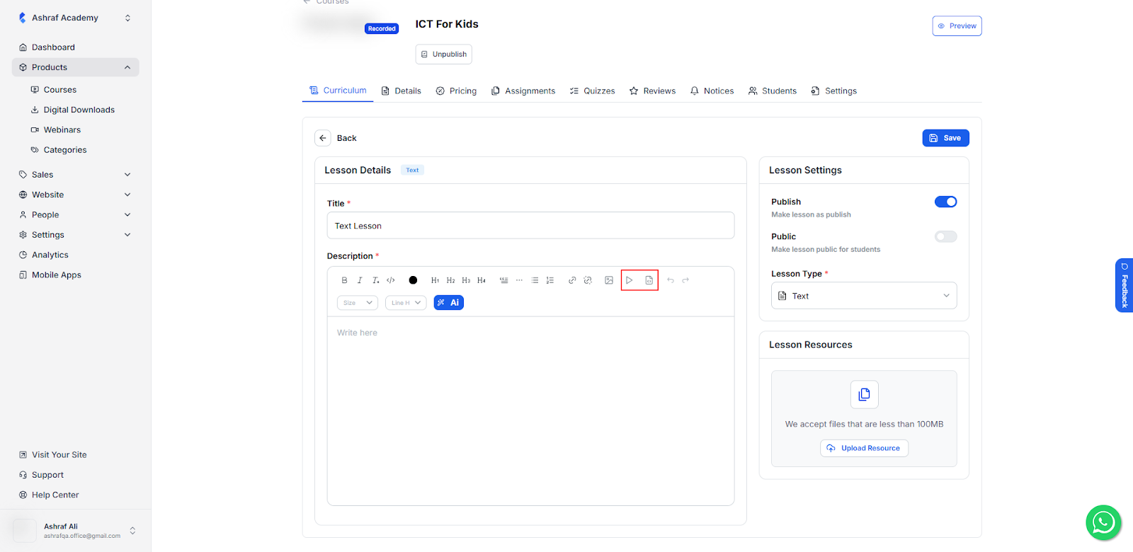 Enhanced Lesson Content Creation