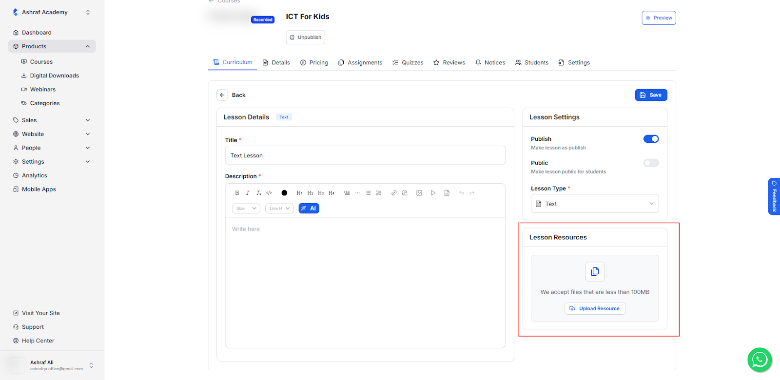Complete Freedom for Lesson Resources