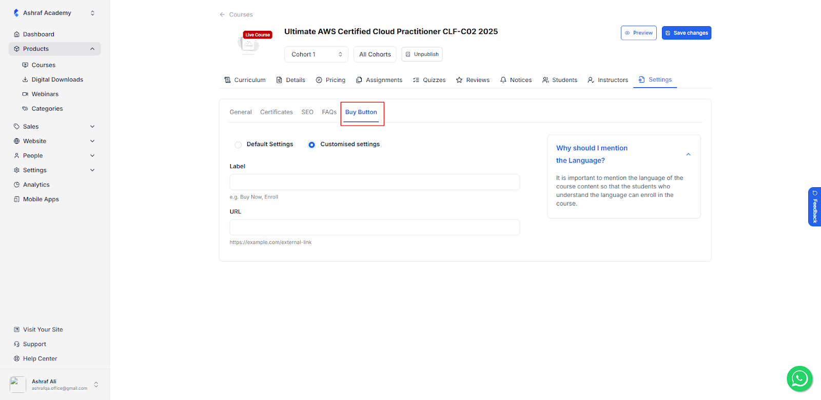 Customizable Enroll Button with CTA Feature