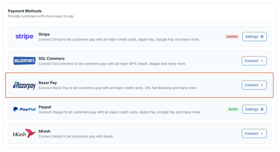 Razorpay Integration in Klasio