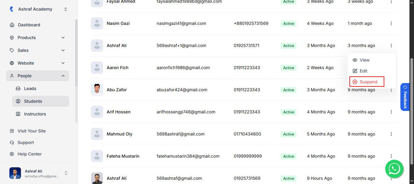 Student Suspension Feature in Klasio