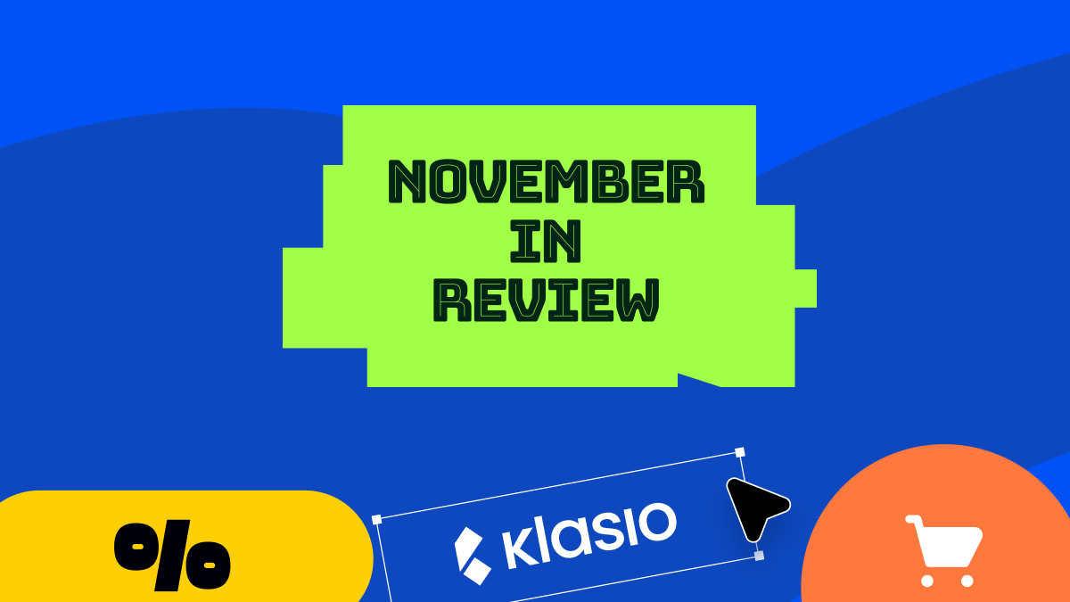Klasio November 2025 Recap: No Code Page Builder and Improved Checkout