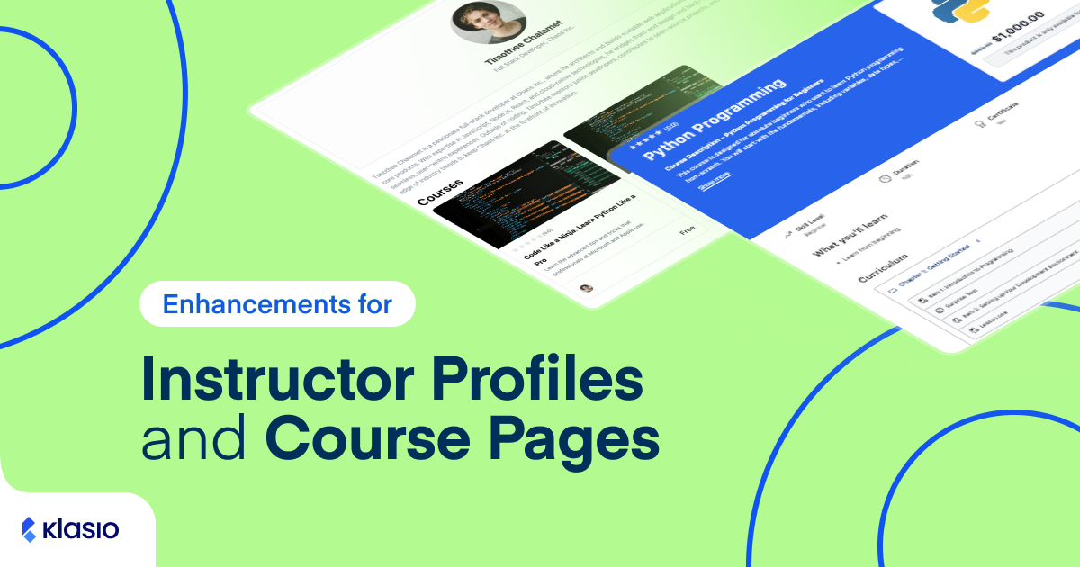 Enhancements for Instructor Profiles and Course Pages