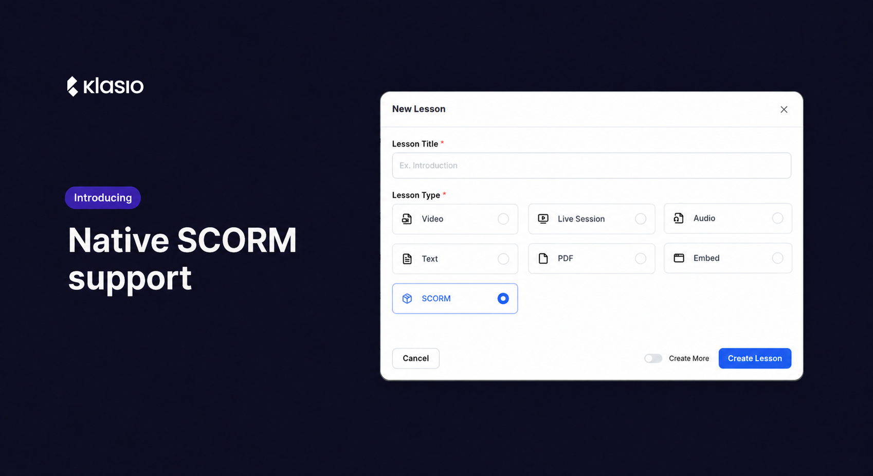 Introducing Native SCORM Support in Klasio
