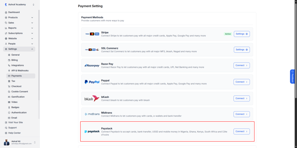 Paystack payment 