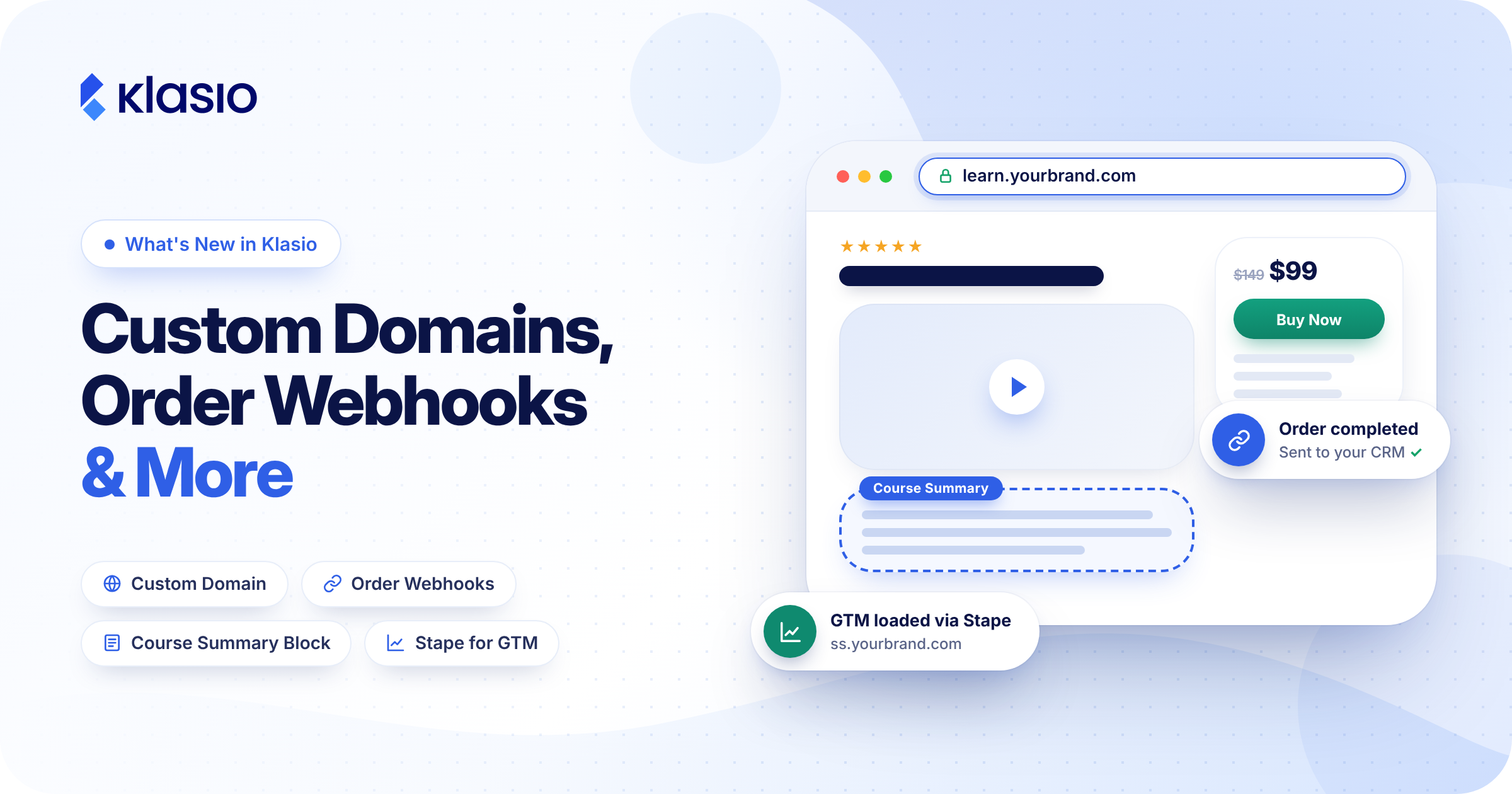 Introducing Custom Domain Setup and Order Webhooks in Klasio